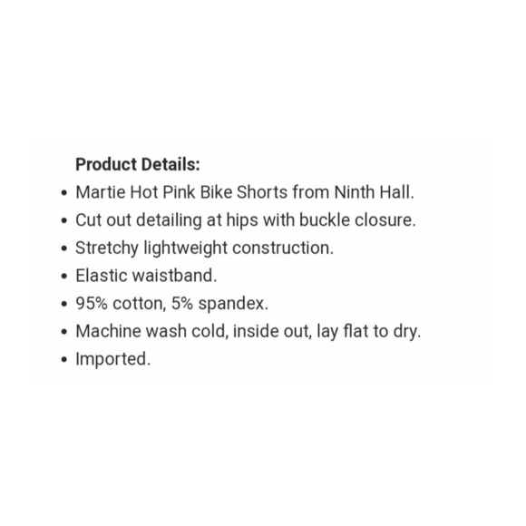 Ninth Hall Biker Shorts M, L  NWT - Picture 7 of 7